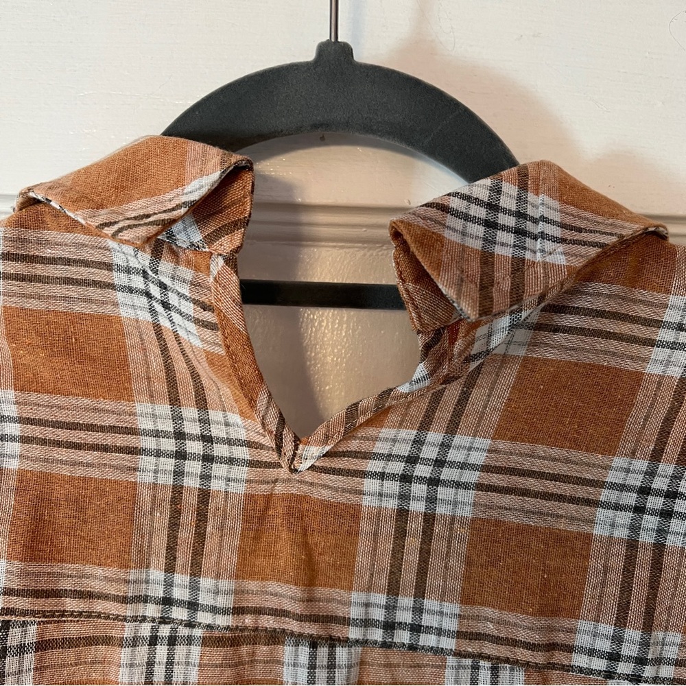 POL Orange Plaid Button Up Shirt Oversized L - Picture 13 of 16